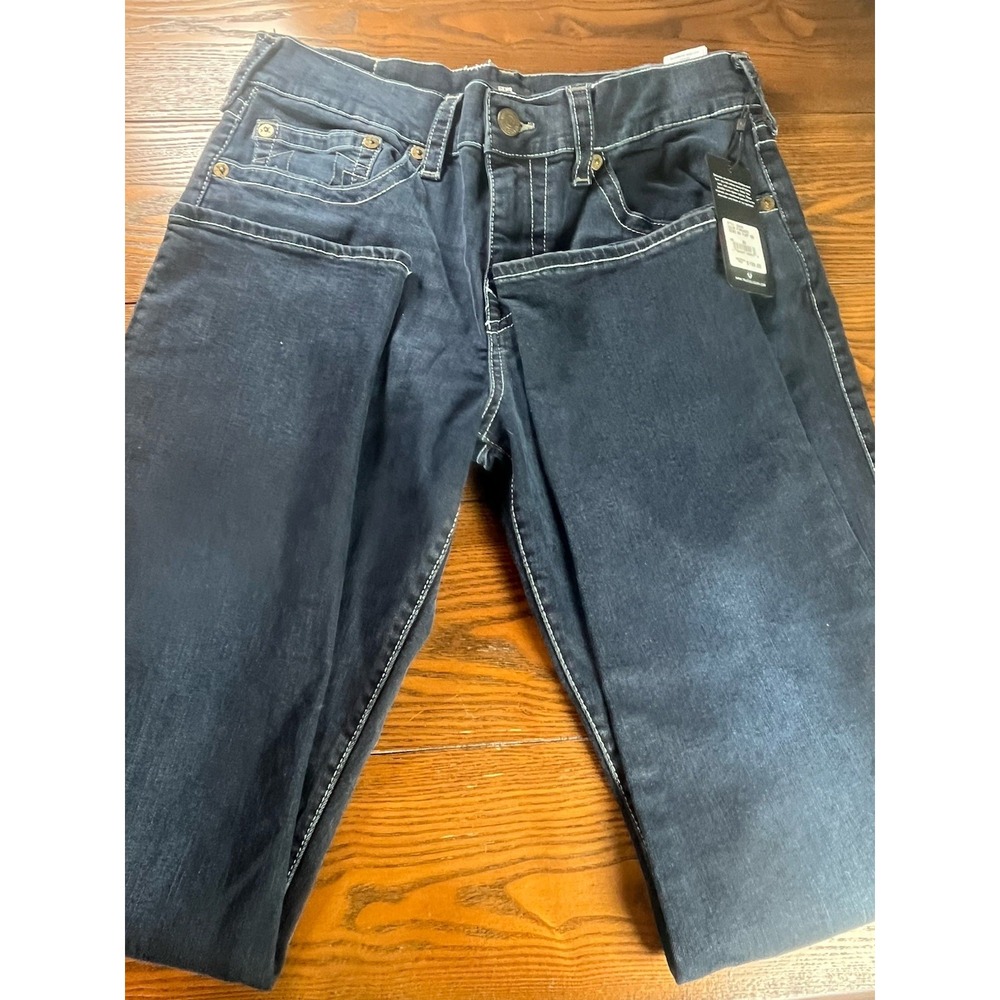 True Religion Geno Relaxed Slim Straight Leg Denim Jeans Men's 33 Blue No Flap